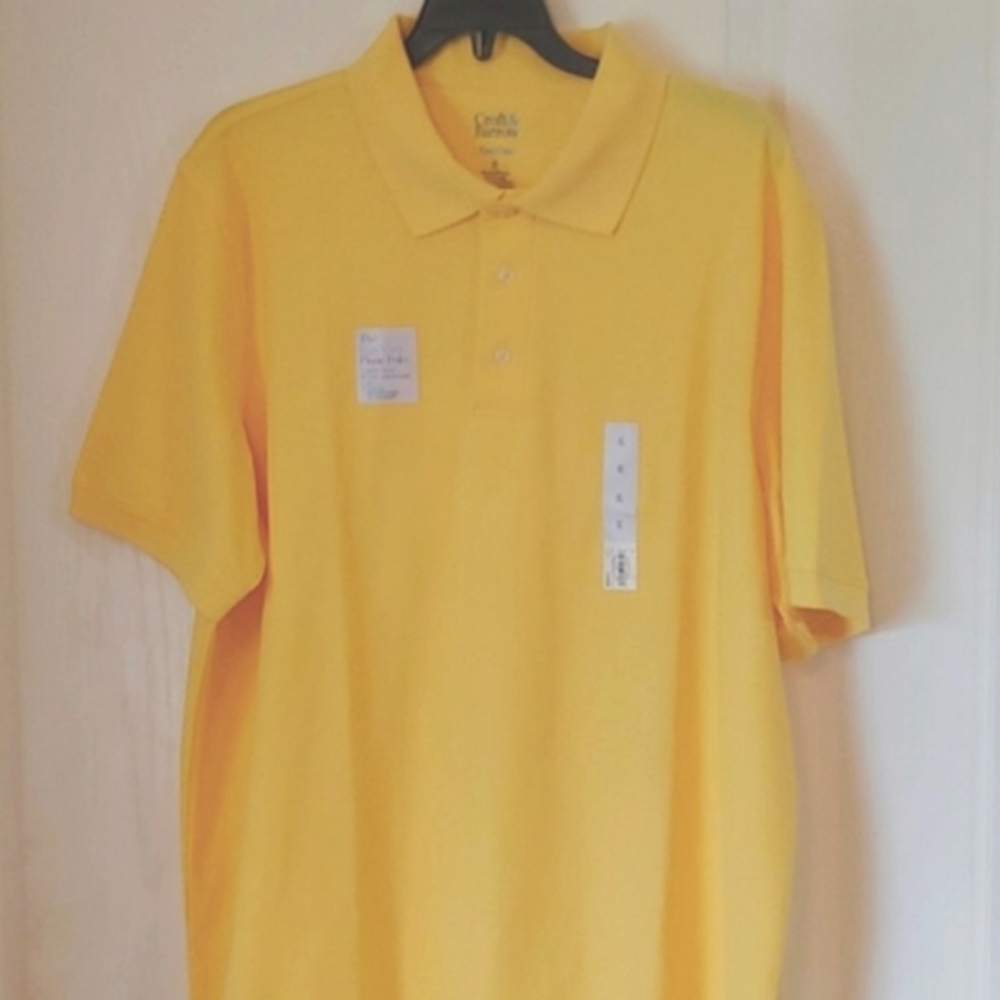 Croft & Barrow Easy Care Lemon Yellow Polo shirt. UPF 15.  Size XL